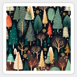 Christmas night in the forest V Sticker